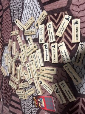Love Tree Wooden Game Tiles Set in Natural Wood and Black